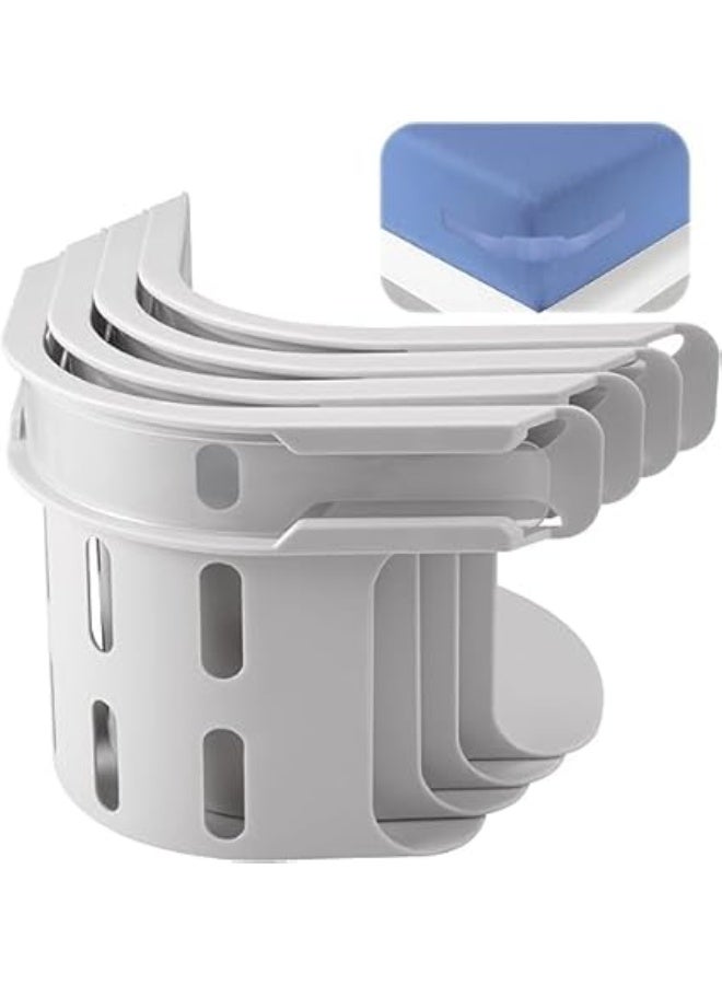 Bed Sheet Fasteners – 4 Pieces – White Plastic – Adjustable Clips for All Mattress Sizes